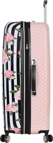 Vista 4 de Betsey Johnson Maleta rígida de equipaje de 3 piezas con ruedas giratorias (20 pulgadas, 26 pulgadas, 30 pulgadas) (talla única, puntal flamenco)..