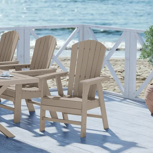 Vista 54 de WestinTrends Malibu Outdoor Patio HDPE Adirondack Silla de comedor para patio, color negro