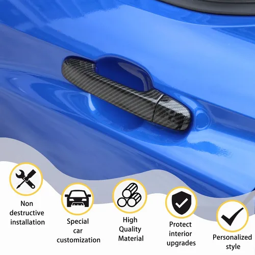 Vista 4 de CHEAYAR Cubierta de fibra de carbono para manija de puerta exterior de automóvil compatible con Subaru WRX 2022-2023, borde de cubierta inteligente