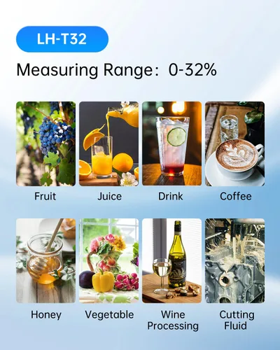 Vista 3 de LOHAND Refractómetro Brix con compensación de temperatura automática (ATC), medición de precisión del contenido de azúcar para vino/fruta/bebida