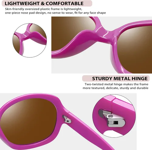 Vista 89 de Joopin Lentes de sol de gran tamaño para mujer, polarizados, grandes, para conducción, protección UV, grandes sombras