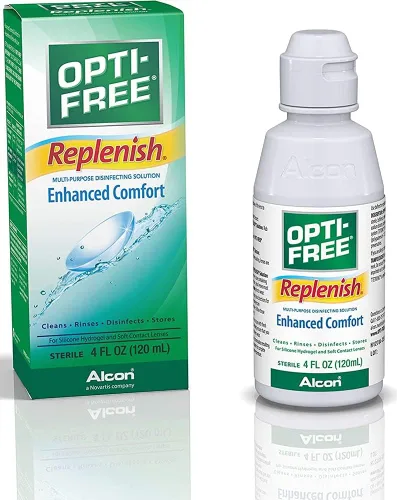 Vista 2 de Opti-Free Solución de reposición para lentes de contacto 4 Fl oz
