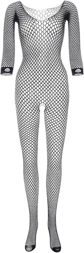 Vista 9 de Women Sheer Mesh Leopard Print Bodystocking Bodysuit Lingerie Sexy One Shoulder Leg Asymmetric Teddy Onesie Babydoll Clubwear
