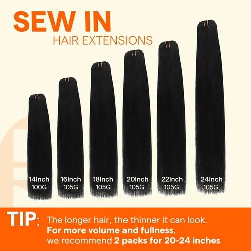 Vista 6 de Full Shine Extensiones de trama de cabello humano, cabello natural negro brillante, para mujeres, 1.76 oz (50 g), 10 pulgadas (25.4 cm), cabello