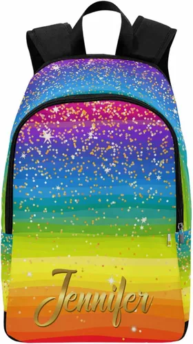 Vista 35 de MyPupSocks Mochila escolar personalizada con nombre personalizado mochila unisex, Multi 00, Personalizado