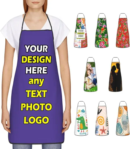 Vista 42 de Delantales impermeables personalizados para diseñar tu propia foto logotipo texto para cocinar hornear 28.3 x 20.4 pulgadas