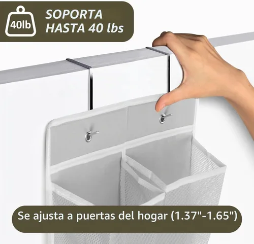 Vista 8 de GOMAJI Organizador de zapatos para colgar sobre la puerta con 12 bolsillos (2 unidades)