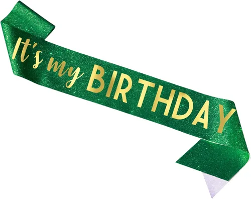 Vista 9 de Banda negra de cumpleaños – Banda «It's My Birthday» – Decoraciones de cumpleaños para mujeres, cumpleaños, niñas, accesorios de cumpleaños Negro