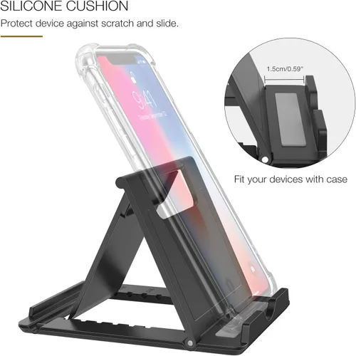 Vista 8 de MoKo Soporte para teléfono/tableta, soporte plegable para tableta compatible con iPhone 17/17 Air/17 Pro/17 Pro Max, iPhone 16/Pro/Pro Max/Plus