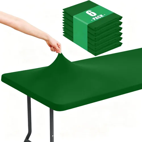 Vista 14 de Moosfor Paquete de 6 manteles cuadrados de elastano, manteles elásticos ajustables para pícnic, cubierta de mesa de patio elástica lavable para Negro
