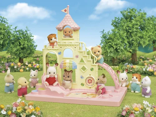 Vista 4 de Juego de campo conjunto S-64 de las familias de Sylvanian Escuelas, jardín de infantes lindo castillo