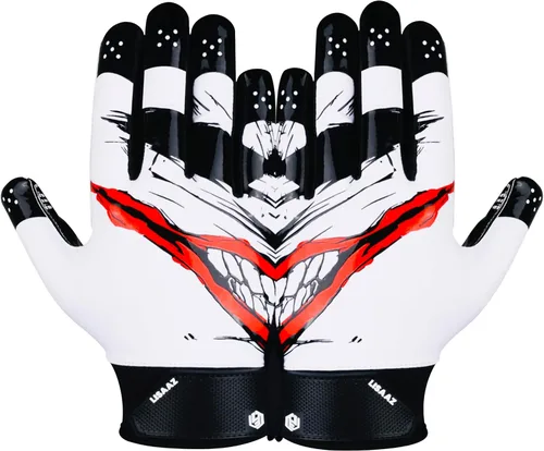 Vista 7 de Guantes de fútbol americano con agarre pegajoso, guantes de fútbol americano juvenil Receptor duradero para jóvenes y adultos, equipo pegajoso