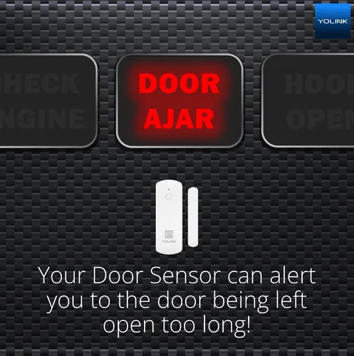 Vista 4 de YoLinK Kit de inicio de sensor de puerta inteligente LoRa: alcance al aire libre de 1/4 de milla, recordatorios de puerta dejada abierta, texto/SMS