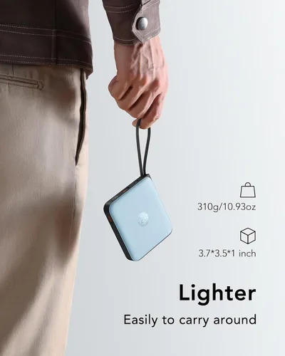 Vista 3 de VRURC Cargador portátil con 4 cables incorporados, paquete de batería de 20000mAh Cargador portátil PD 20W de carga rápida, banco de energía