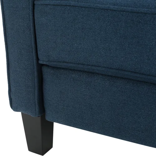 Vista 6 de Sillón de cuero reclinable Lucas, Azul oscuro