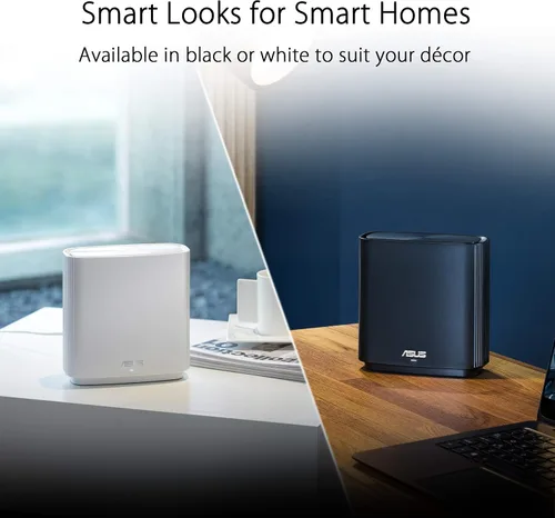 Vista 4 de ASUS ZenWiFi AC para todo el hogar Tri-Band Mesh WiFi6 (CT8 blanco 1PK), cobertura de hasta 1,350 pies cuadrados o más habitaciones, 3 Gbps, WiFi