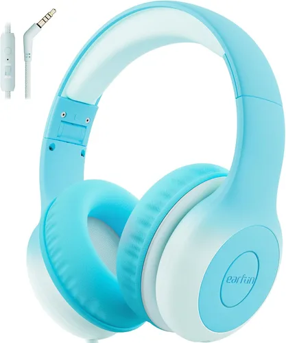 Vista 22 de EarFun K1 - Auriculares para niños con cable con micrófono, auriculares