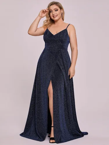 Vista 4 de Ever-Pretty Plus 50120 - Vestidos de noche para mujer, con abertura lateral y purpurina