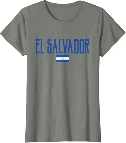 Vista 12 de Camiseta de texto azul con bandera de El Salvador, Negro, S