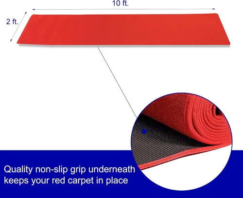 Vista 2 de Trademark Innovations Alfombra roja para pasillo (2' x 10')