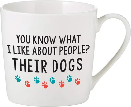 Vista 4 de SB Design Studio D4441 SIPS - Taza de café de porcelana de hueso, 14 onzas, agradable de decir