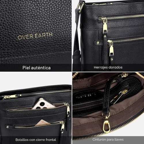 Vista 7 de Over Earth Crossbody Bags for Women Leather Purses for Ladies with Multiple Pockets