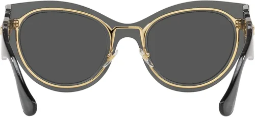 Vista 4 de Versace Woman Sunglasses Transparent Dark Grey Frame, Dark Grey Lenses, 53MM
