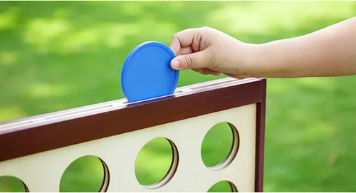 Vista 5 de Juego gigante 4 en fila para exteriores e interiores Juego de madera cuatro en una fila Jumbo para adultos y niños, juegos de patio Diversión