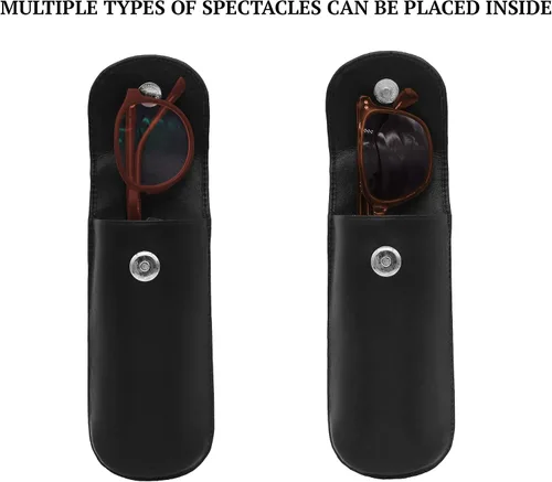Vista 5 de Adamis Funda rígida de cuero genuino de grano completo para hombres y mujeres