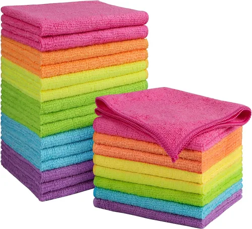Vista 15 de Orighty Paño de Limpieza de Microfibra Negro, Paquete de 150 Unidades de Suministros de Limpieza Altamente Absorbentes, Trapos de Limpieza de Cocina