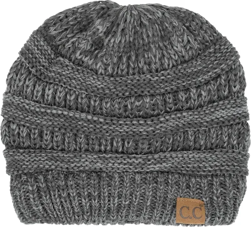 Vista 53 de C.C Exclusives Gorro de Punto de Cable - Gorros Gruesos, Suaves y Cálidos de Punto Grueso Chenille Teniente Mel Gris