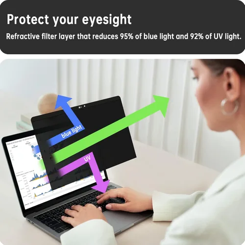 Vista 6 de Peslv Filtro de Privacidad Magnético para Macbook de 12 Pulgadas (2012-2017), Filtro Anti Luz Azul Deslumbrante Extraíble Filtro de Pantalla Mate