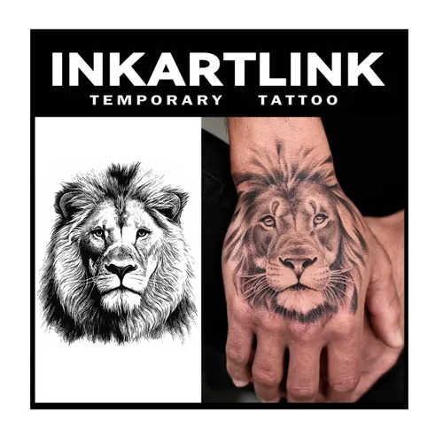 Vista 16 de INKARTLINK Tattoo Tech, 2 hojas de tatuaje semipermanente mediano, tatuajes temporales de diseño artístico para adultos, dura 1-2 semanas
