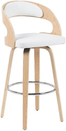 Vista 14 de Armen Living Shelly 26" Altura del Asiento Taburete Giratorio de Bar de Estilo Moderno de Mediados del Siglo para Isla de Cocina y Encimera en Cuero