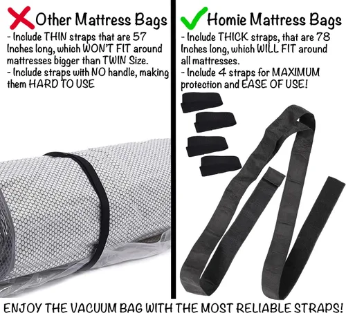 Vista 6 de Bolsa de vacío para colchón para mudanza, bolsa de colchón con sellado al vacío para colchones de espuma viscoelástica o resortes interiores
