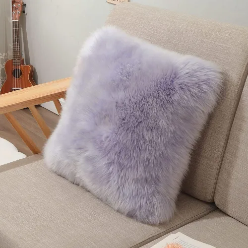 Vista 14 de LLB Fundas de almohada de lana de oveja auténticas para sofá, fundas de almohada decorativas y esponjosas cuadradas, fundas de almohada de 18x18