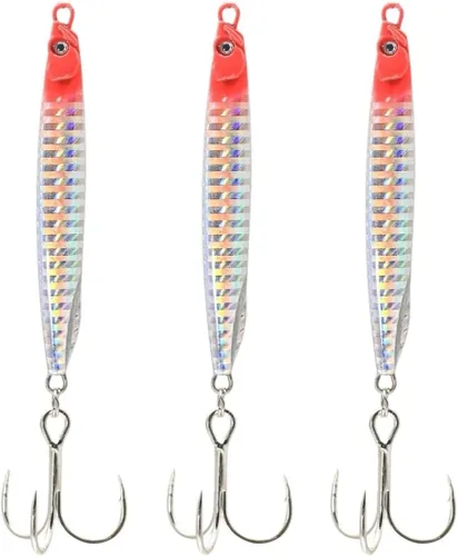 Vista 15 de Señuelos de pesca de agua salada, plantillas de pesca, cucharas de pesca para lubina, pompano, caballa española, pescado azul
