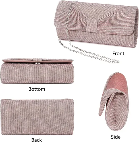 Vista 3 de Naimo - Deslumbrante bolsa pequeña de solapa, con cadena desmontable para eventos nocturnos.