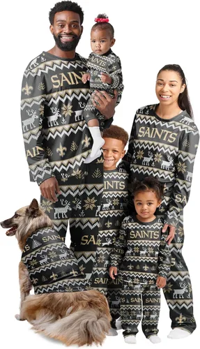 Vista 6 de FOCO NFL womens Nfl Team Ugly Pattern Matching Set Family Holiday Pajamas