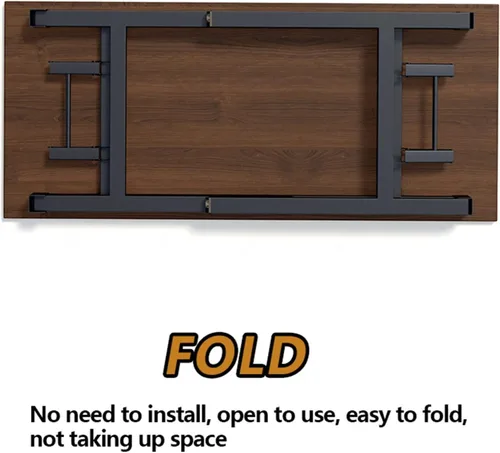 Vista 4 de TOMYEUS PC Desk Folding Wooden PC Desk Laptop Desk Portable for Home Office Modern Simple Writing Table PC Desk Study Table Furniture, 2 Colors Home