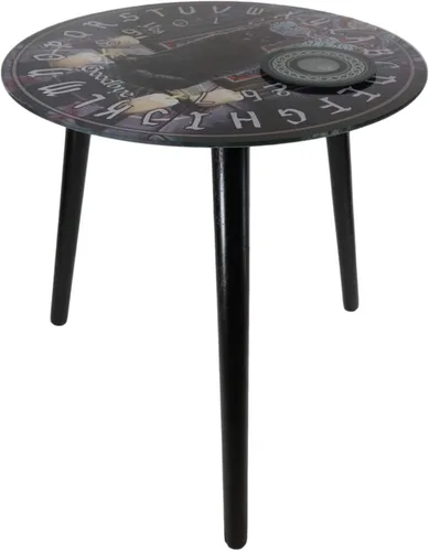 Vista 3 de Ebros Occultic Wicca Lisa Parker Sagrado Circle Black Cat Ouija Spirit Board con plancha redonda de 16 pulgadas de alto, mesa auxiliar redonda