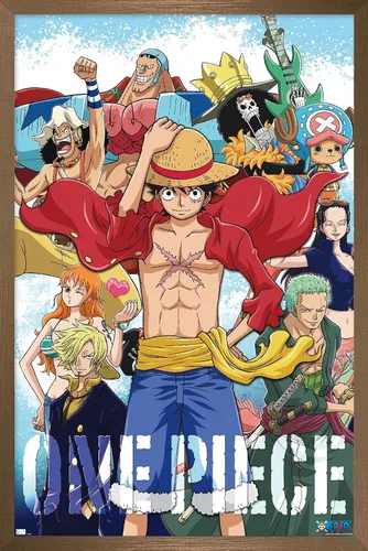 Vista 14 de Trends International One Piece - Póster de pared de tripulación, 22.4 pulgadas de largo x 14.7 pulgadas, versión enmarcada de madera de granero