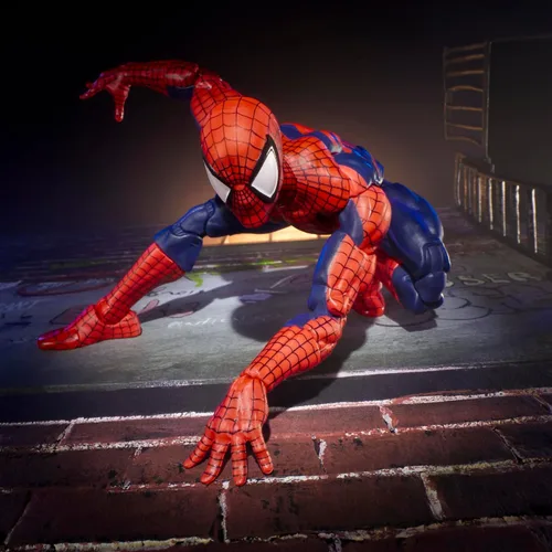 Vista 14 de Marvel Legends Serie Máxima Spider-Man, Figura de acción coleccionable Deluxe de 6 pulgadas de Spider-Man de cómics; articulación asombrosa