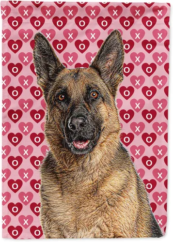 Vista 168 de Caroline's Treasures SS4484GF Bandera de jardín con diseño de bulldog inglés y corazones para el Día de San Valentín, bandera decorativa para patio