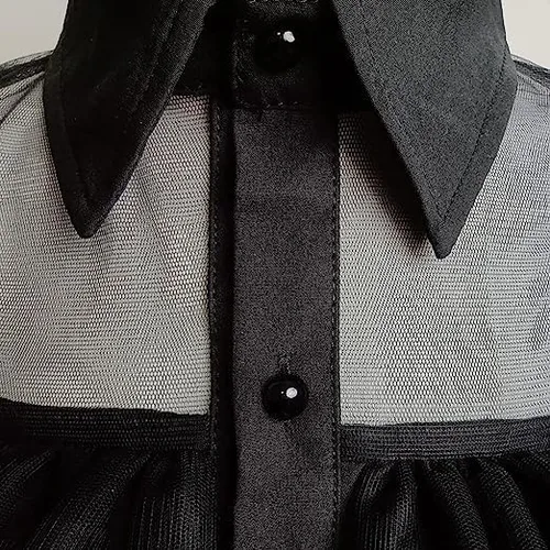 Vista 3 de Syukakin Wednesday Addams - Vestido para niñas y niños, disfraz de cosplay familiar, vestido de baile para Halloween