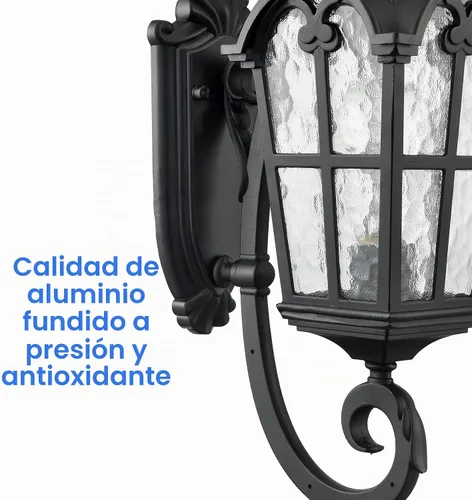 Vista 8 de YUBOLE Farol de pared exterior para porche delantero, garaje, patio, negro mate