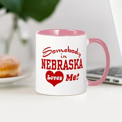 Vista 102 de CafePress I Love Nebraska Taza de café de cerámica de 11 oz (11.0 fl oz)