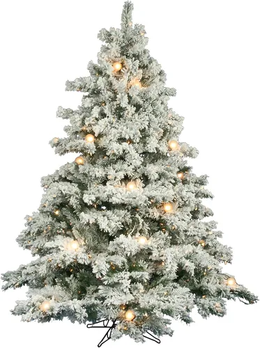 Vista 13 de Vickerman - Árbol de Navidad artificial de pino de Alaska de 36 pulgadas, con efecto nevado. Verde