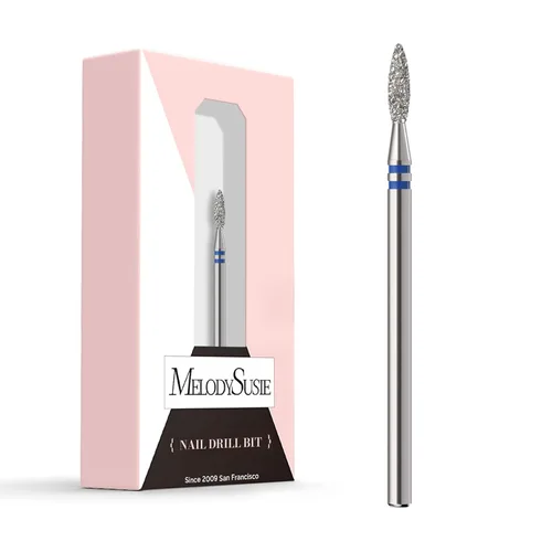 Vista 12 de MelodySusie Broca para uñas de limpieza de cutículas en forma de pera de 1.2mm, 3/32'', Limpiador profesional de carburo diamantado de seguridad