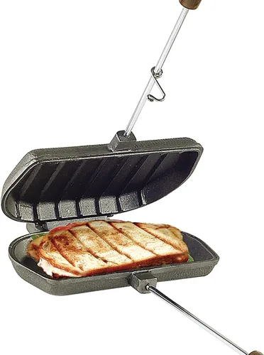 Vista 2 de ROME Panini Press - Sándwich de hierro fundido diseñado para su uso en parrillas de barbacoa, #1305